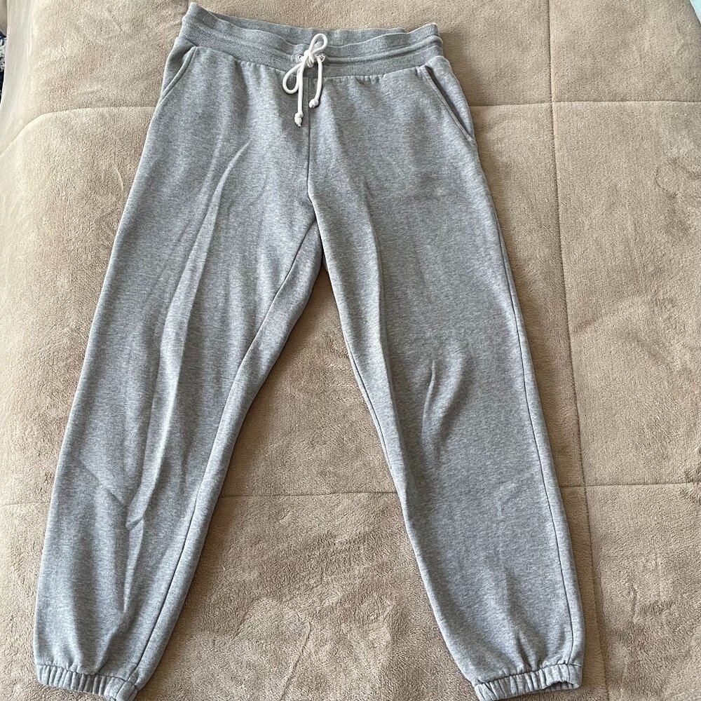 Tie-Waist Elastic Ankle Grey Sweatpants